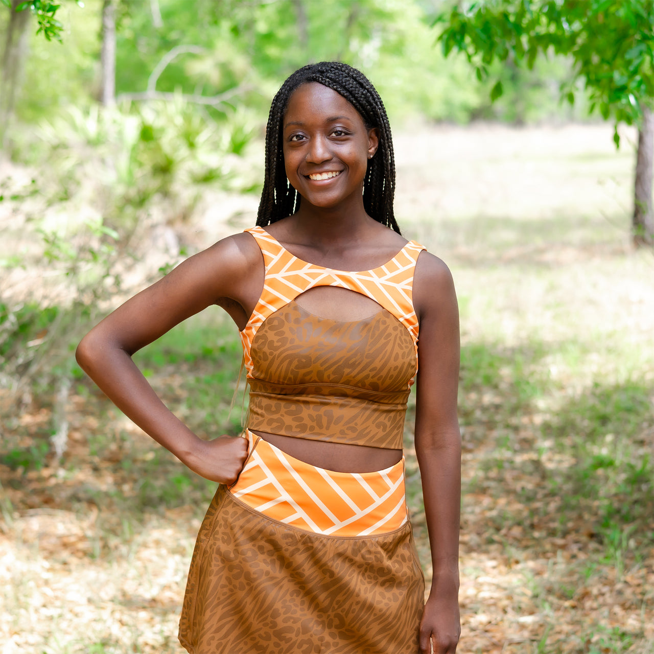 Animal Print Long Sports Bra