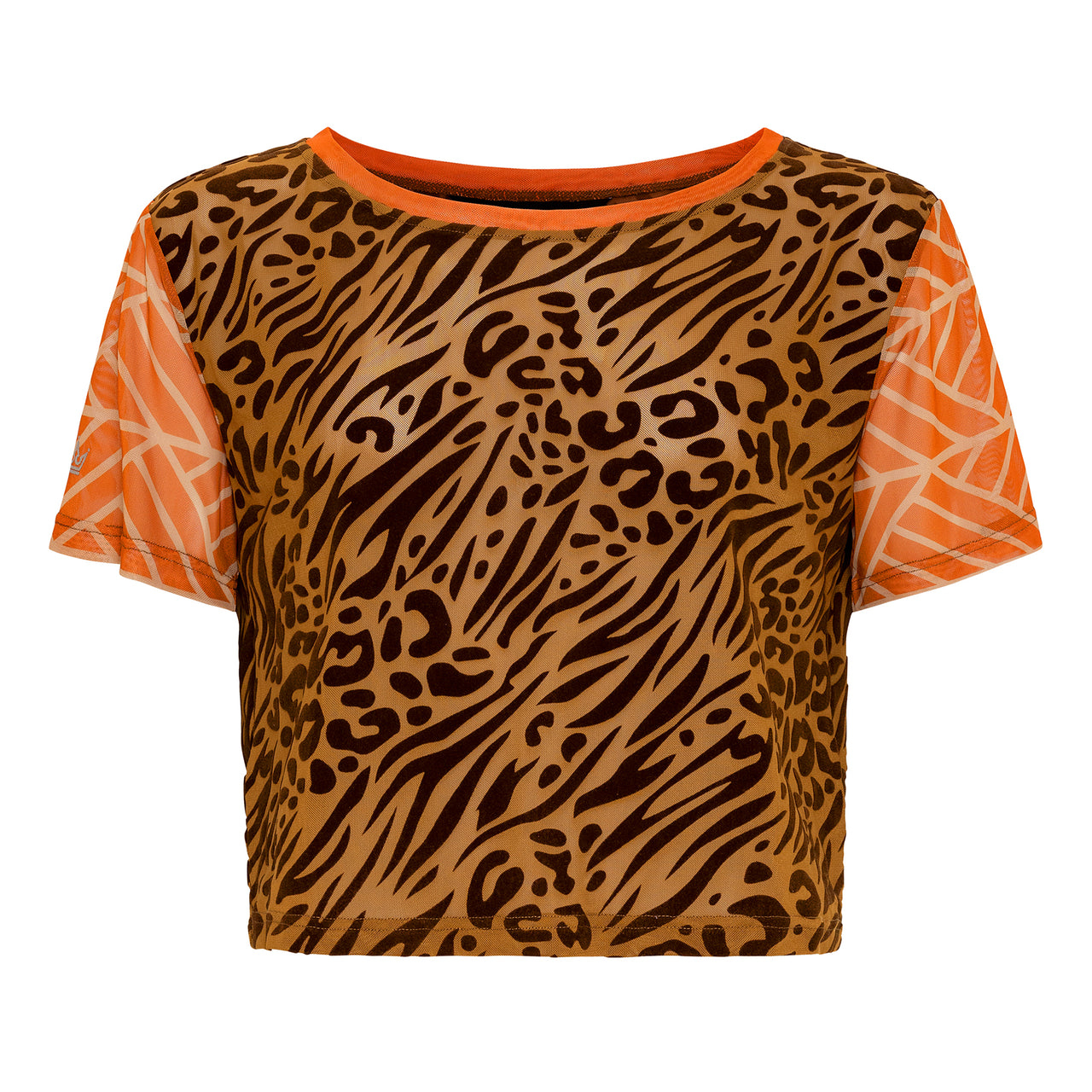 Animal Print Mesh Tee
