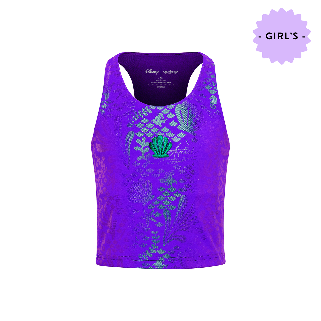 Disney Princess Ariel Girls' Power Tank - Purple