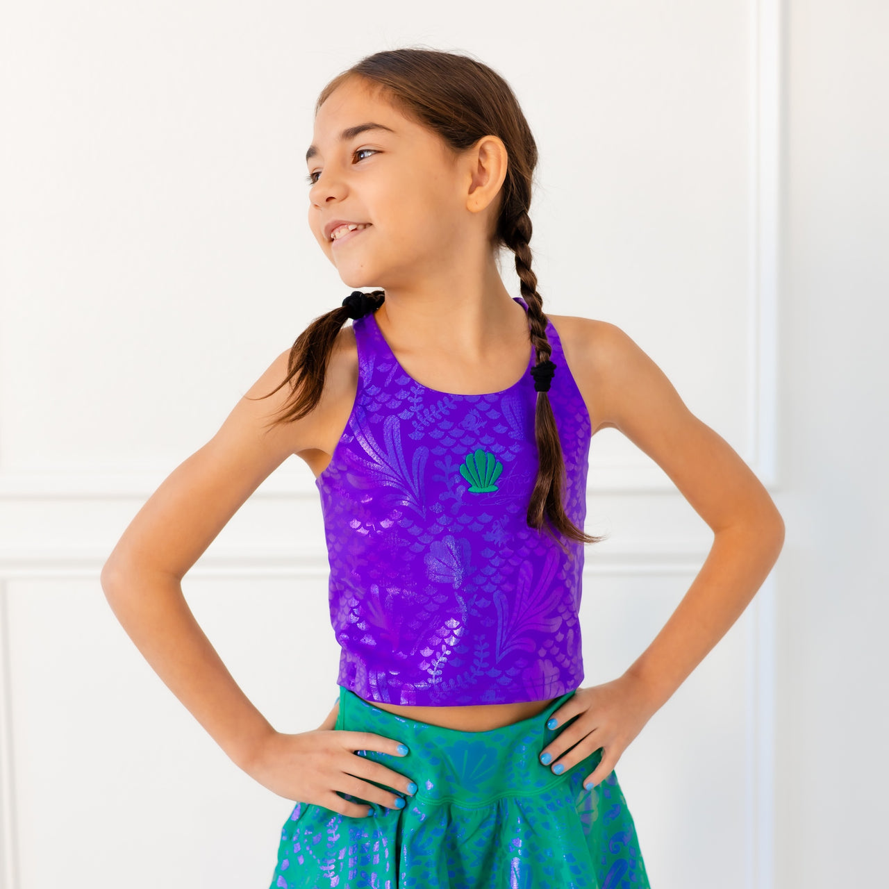 Disney Princess Ariel Girls' Power Tank - Purple