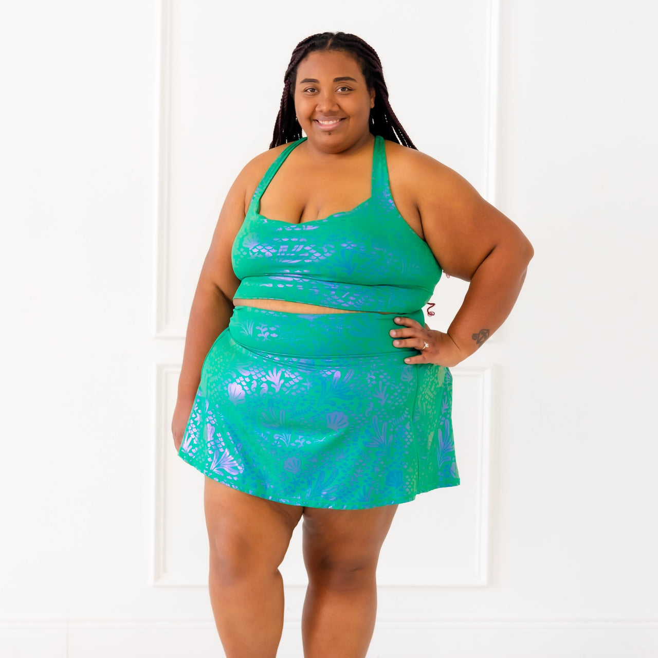 Disney Princess Ariel Women's Athletic Skort - Green