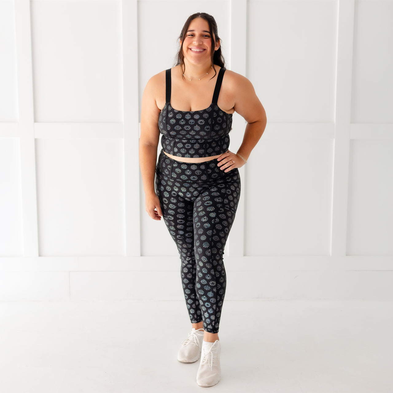 Disney Princess Icons Women's Leggings - Black - Crowned Athletics