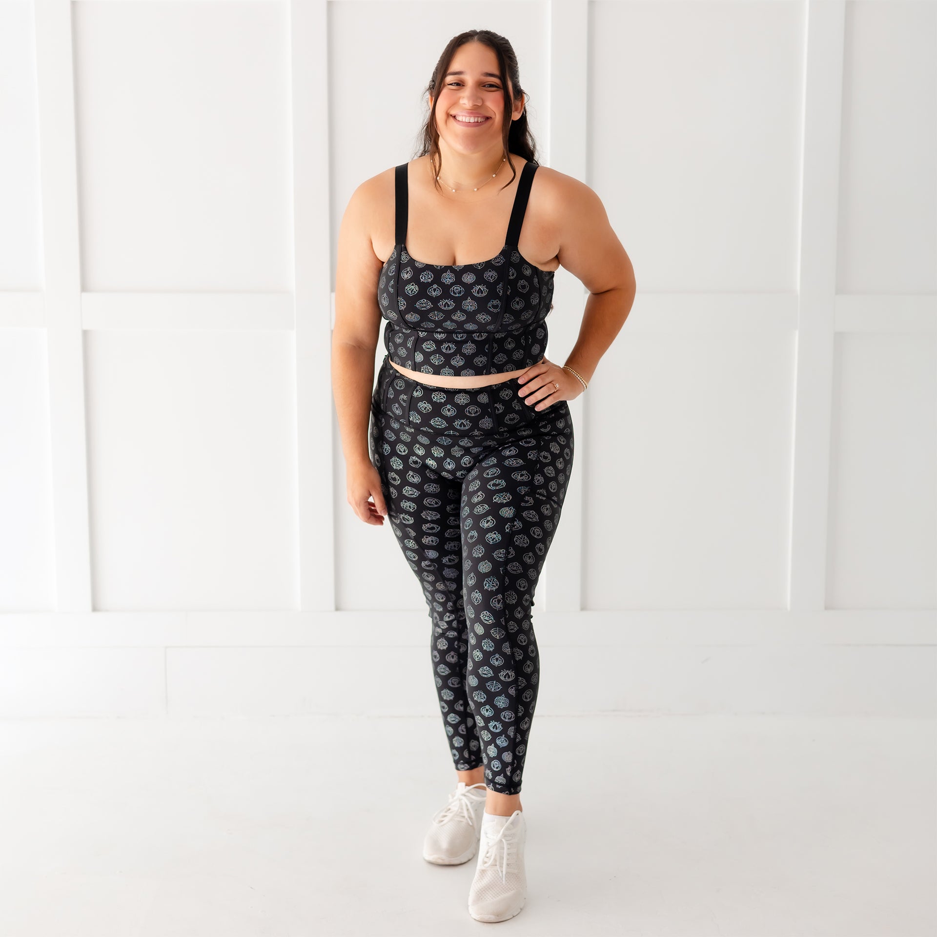 Disney Princess Icons Women's Leggings - Black - Crowned Athletics