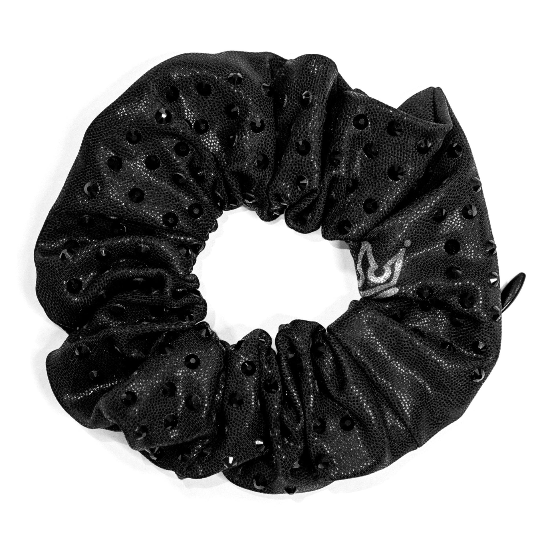 Onyx Jewel Rhinestone Zipper Scrunchie - Crowned Athletics