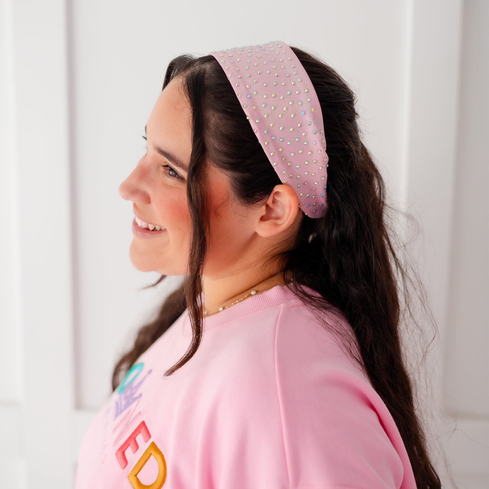 Blush Prism Rhinestone Athletic Headband - Crowned Athletics