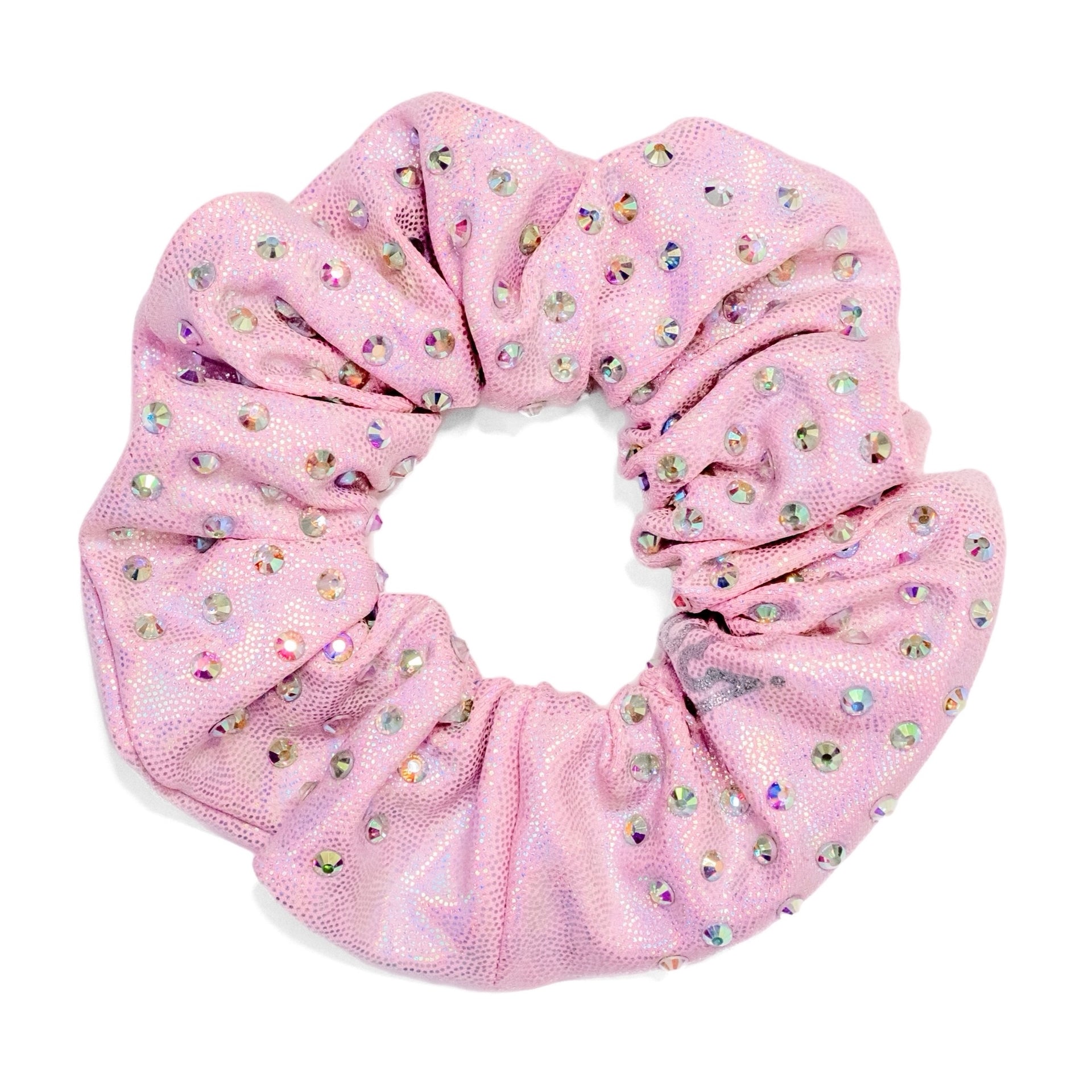 Blush Prism Rhinestone Zipper Scrunchie - Crowned Athletics