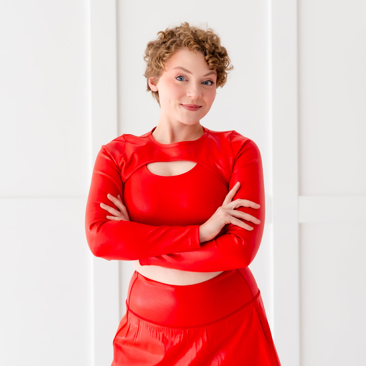 Bold Red Women's Athletic Shrug