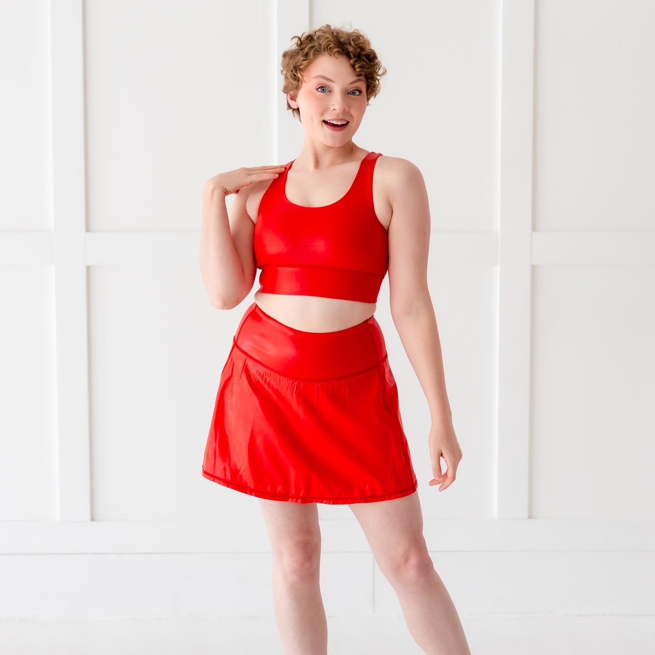 Bold Red Women's Athletic Skort