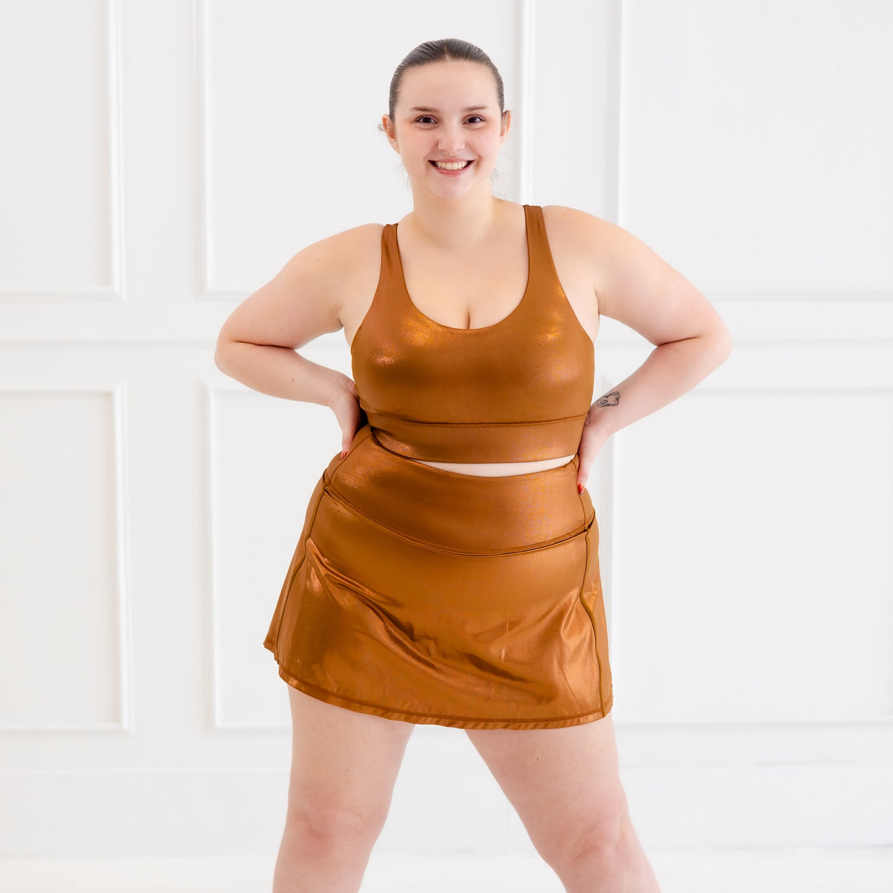 Bronze Metal Athletic Skort