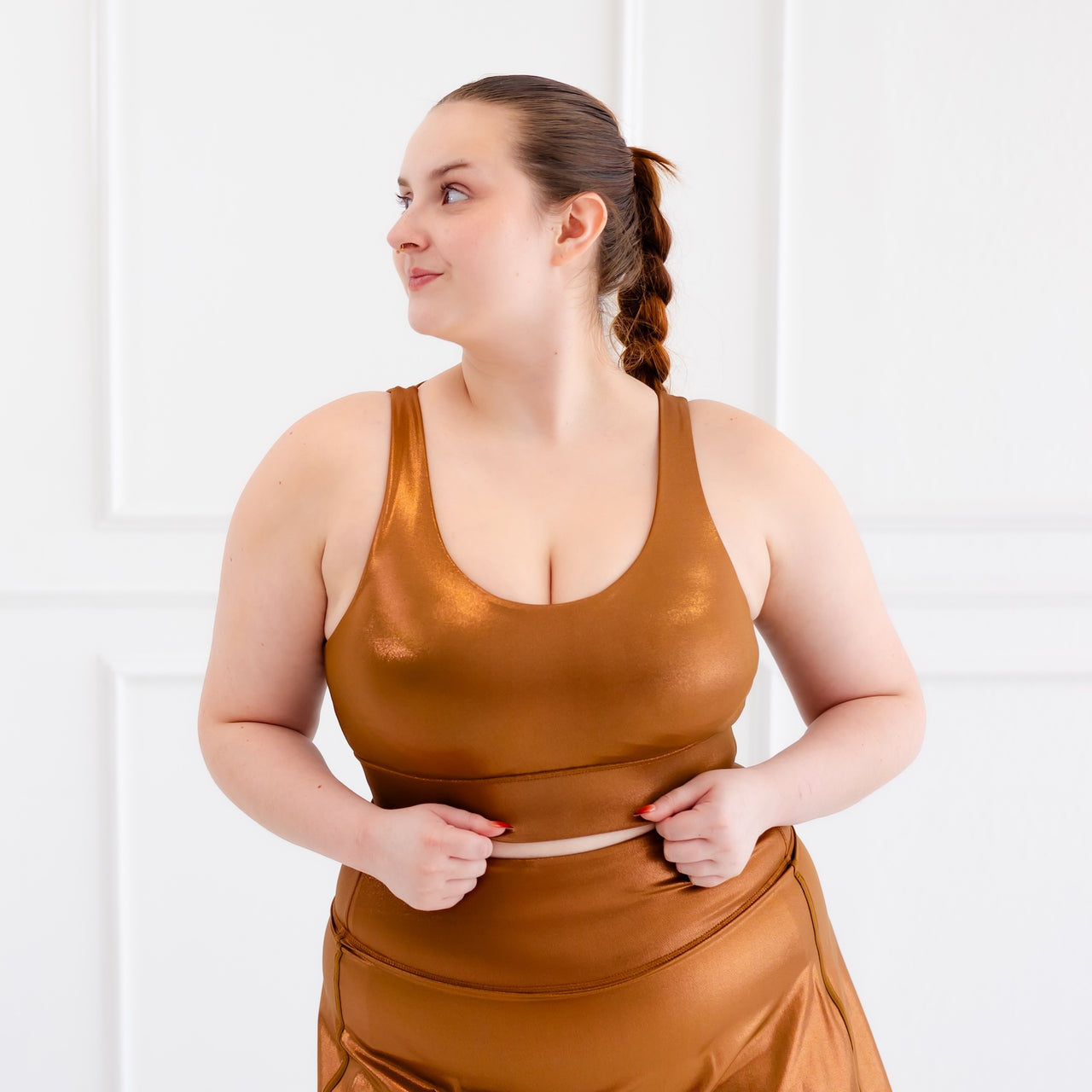 Bronze Metal Sports Bra