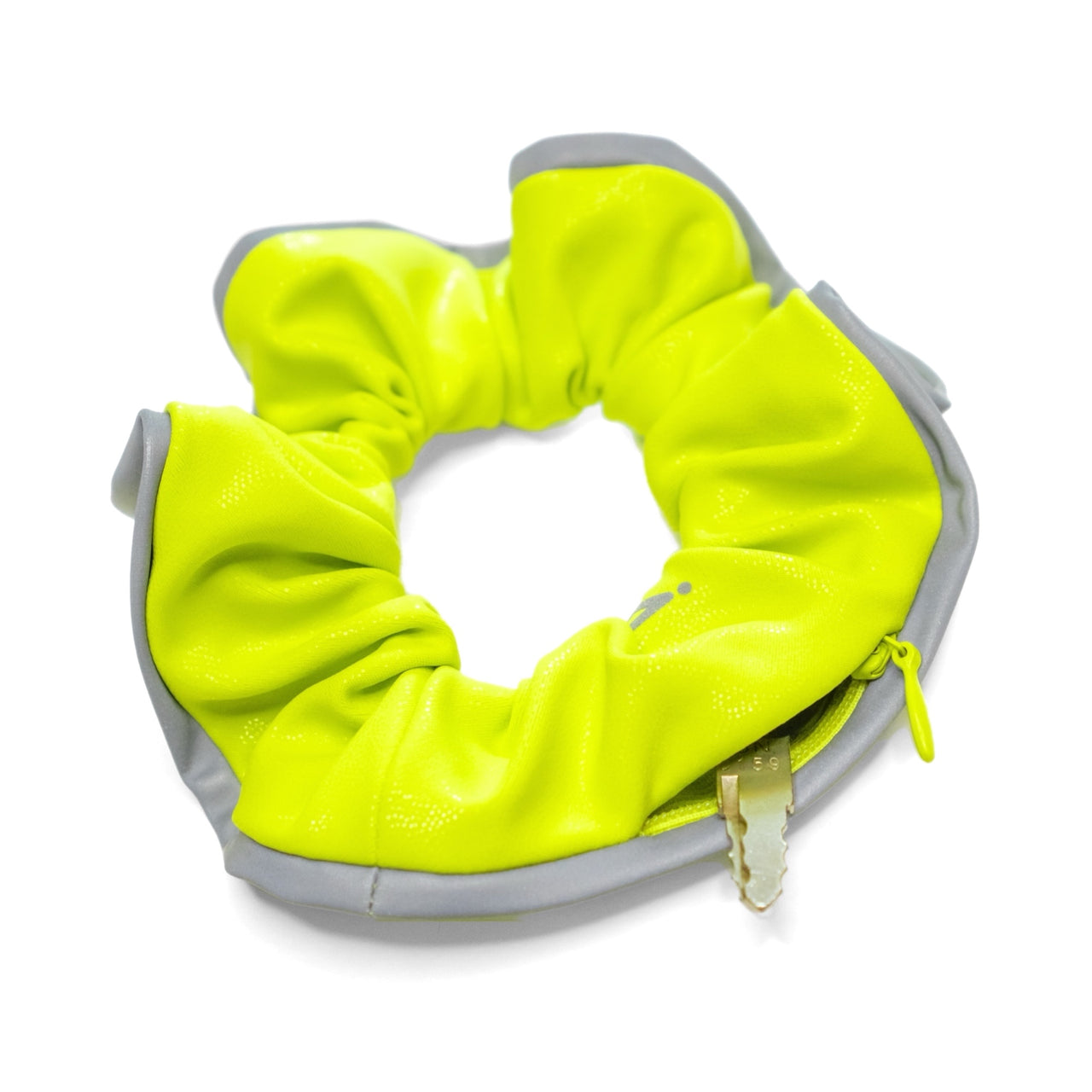Electric Lime Zipper Scrunchie
