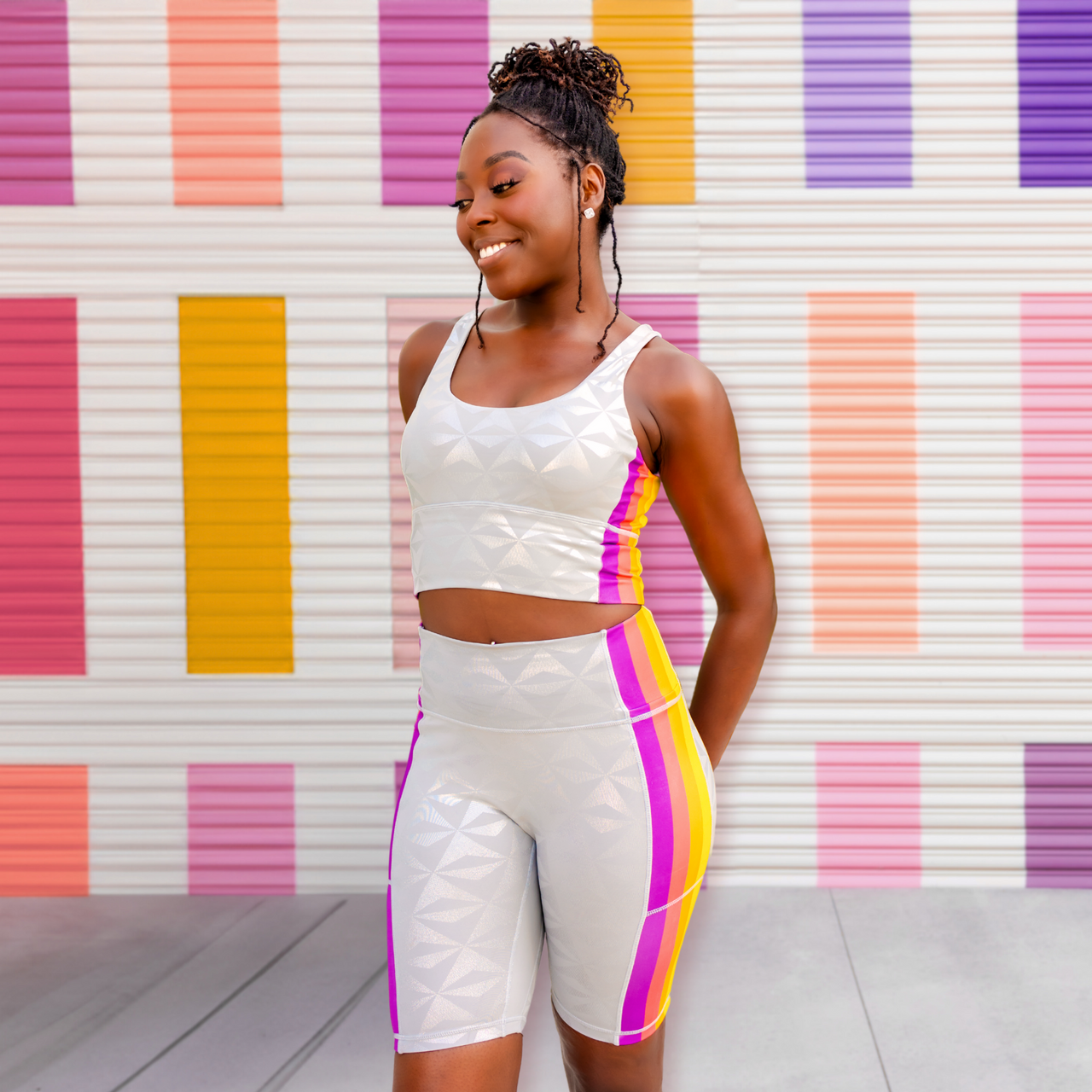 Retro Gray Biker Shorts