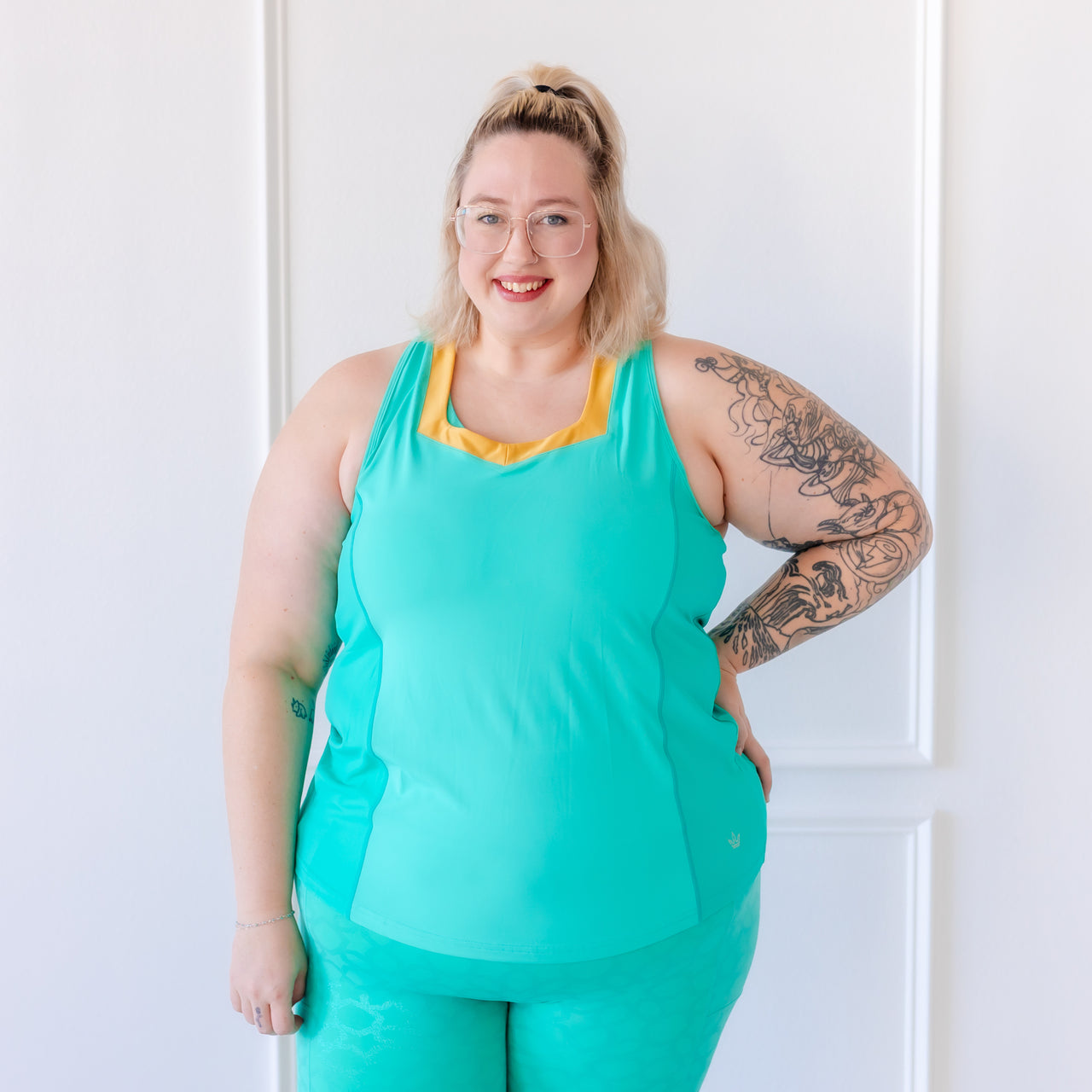 Mosaic Flow Tank - Teal