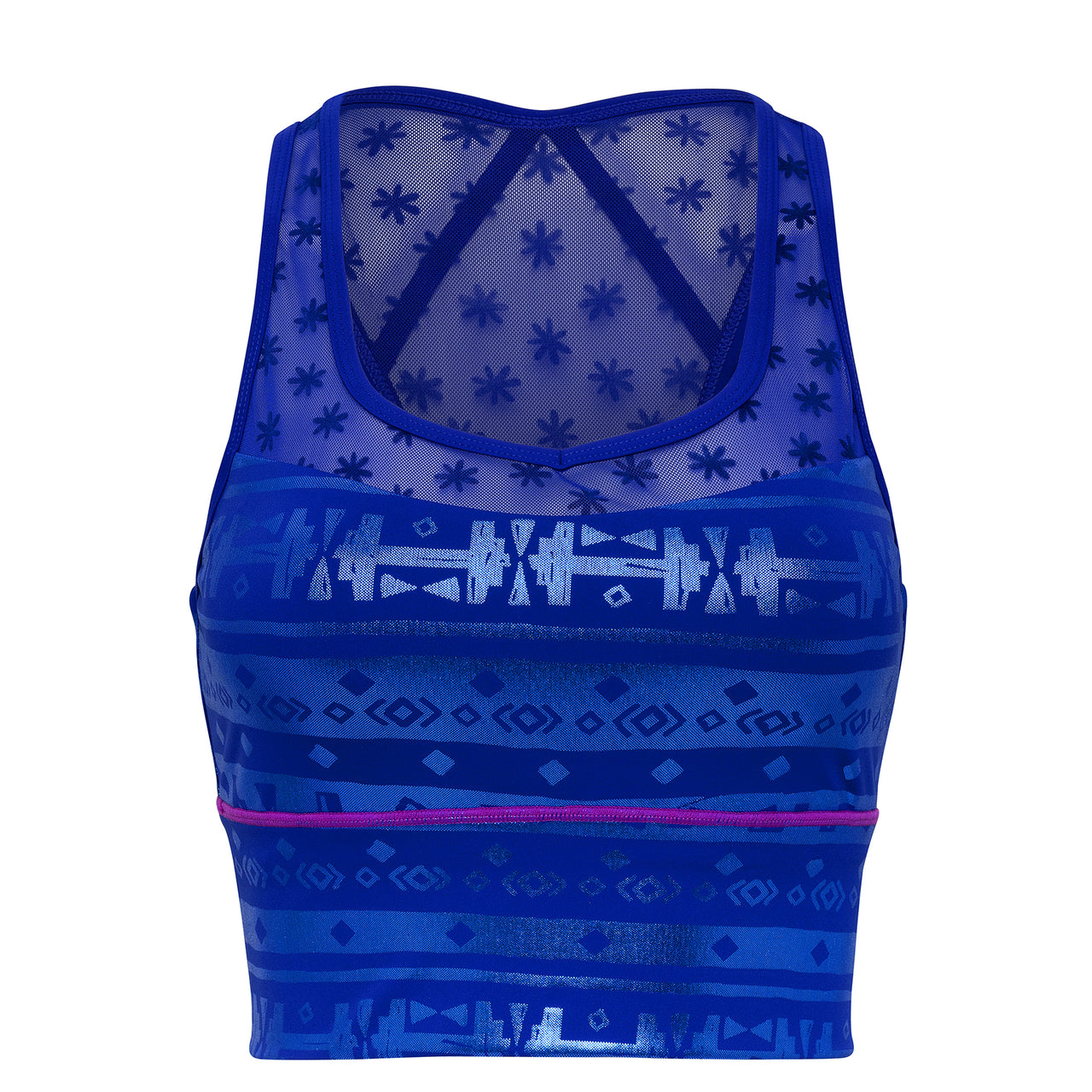 Blue Strength Long Sports Bra