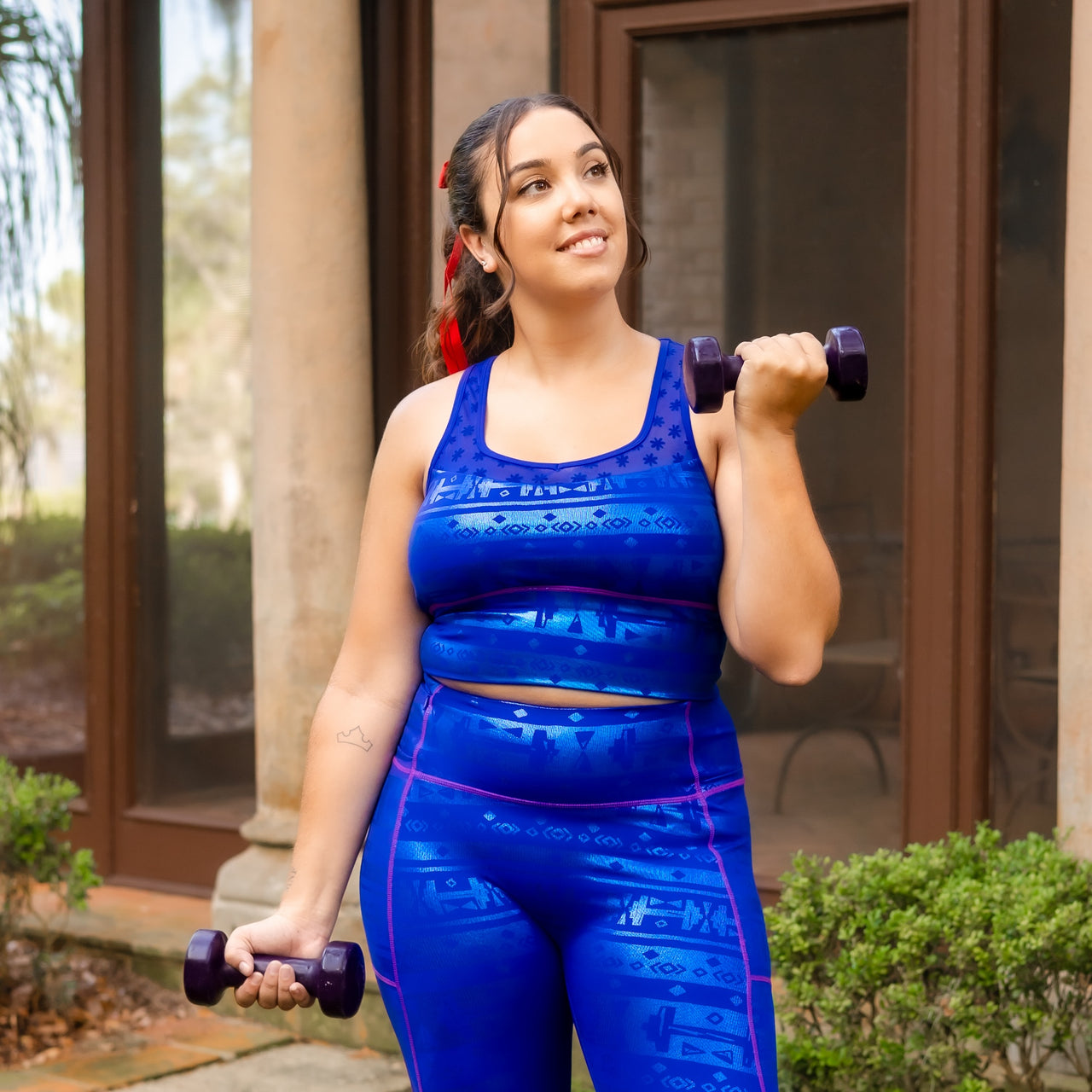Blue Strength Long Sports Bra