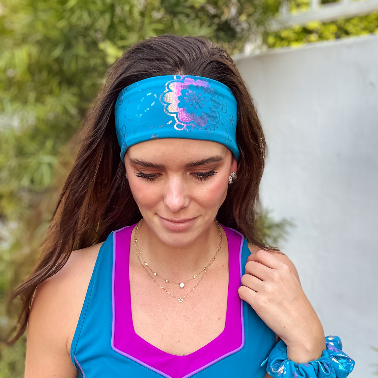 Rainbow Floral Athletic Headband