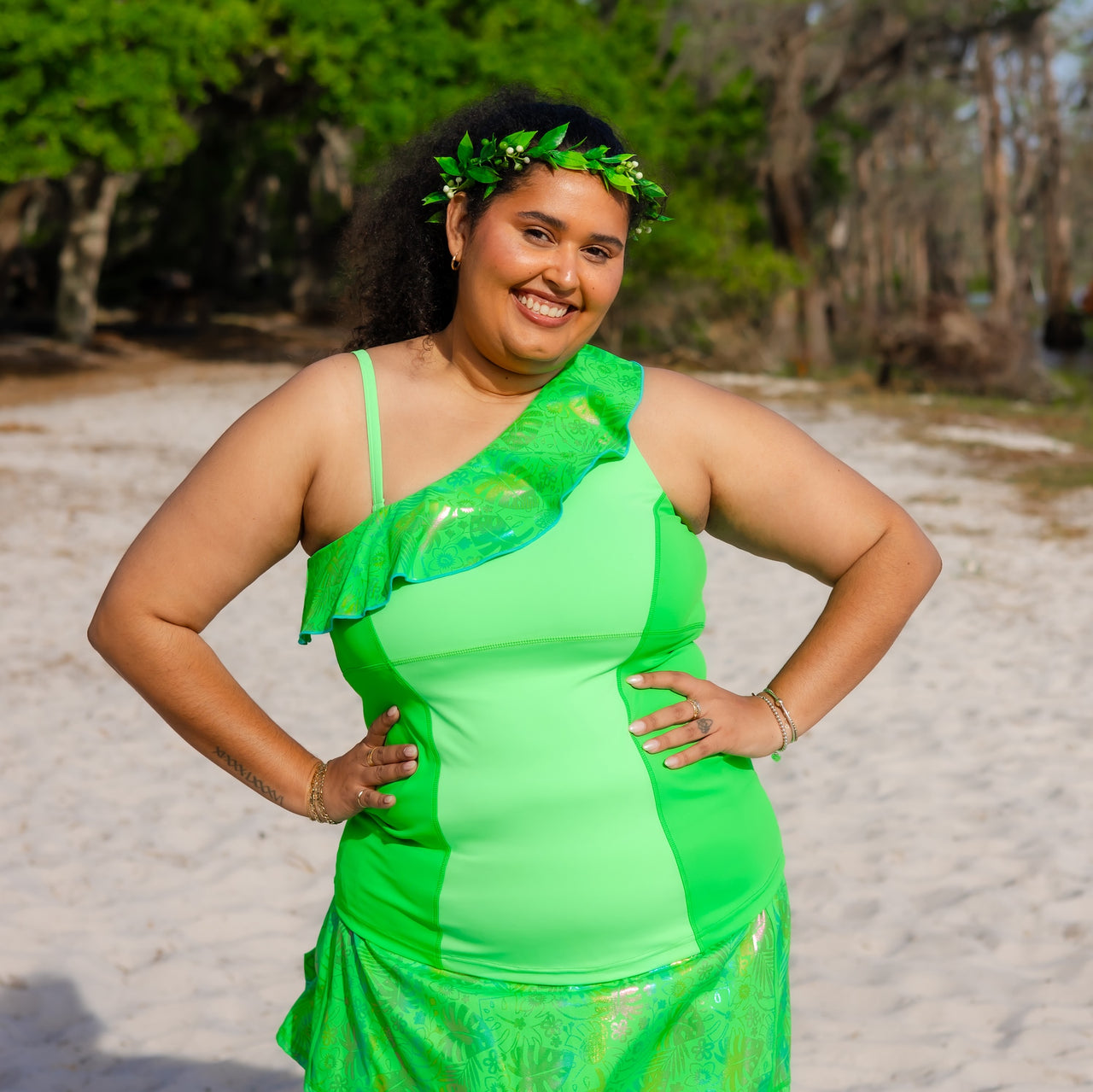 Tropical Green Athletic Tank