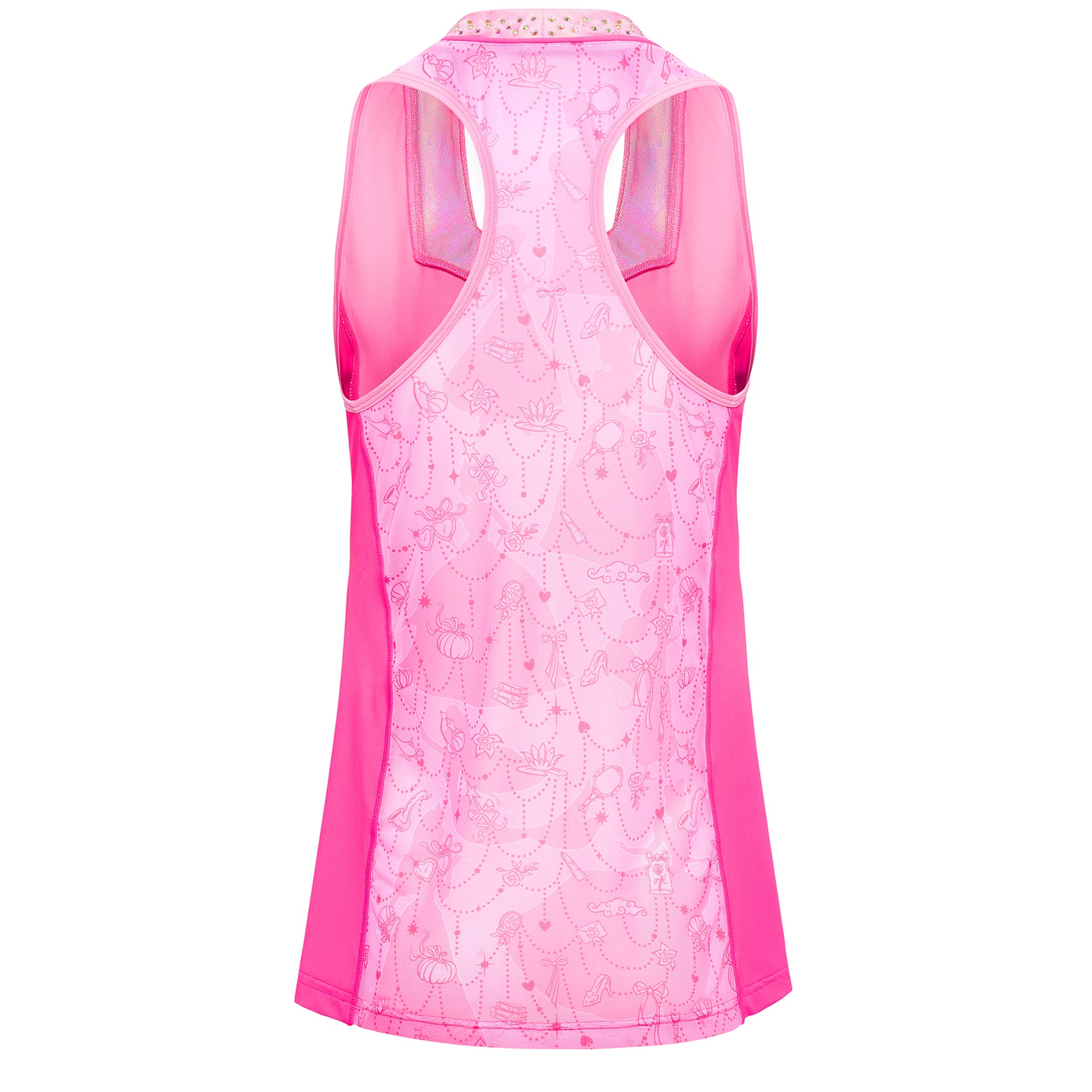 Disney Princess Icons Women's Flow Tank - Pink - Crowned Athletics