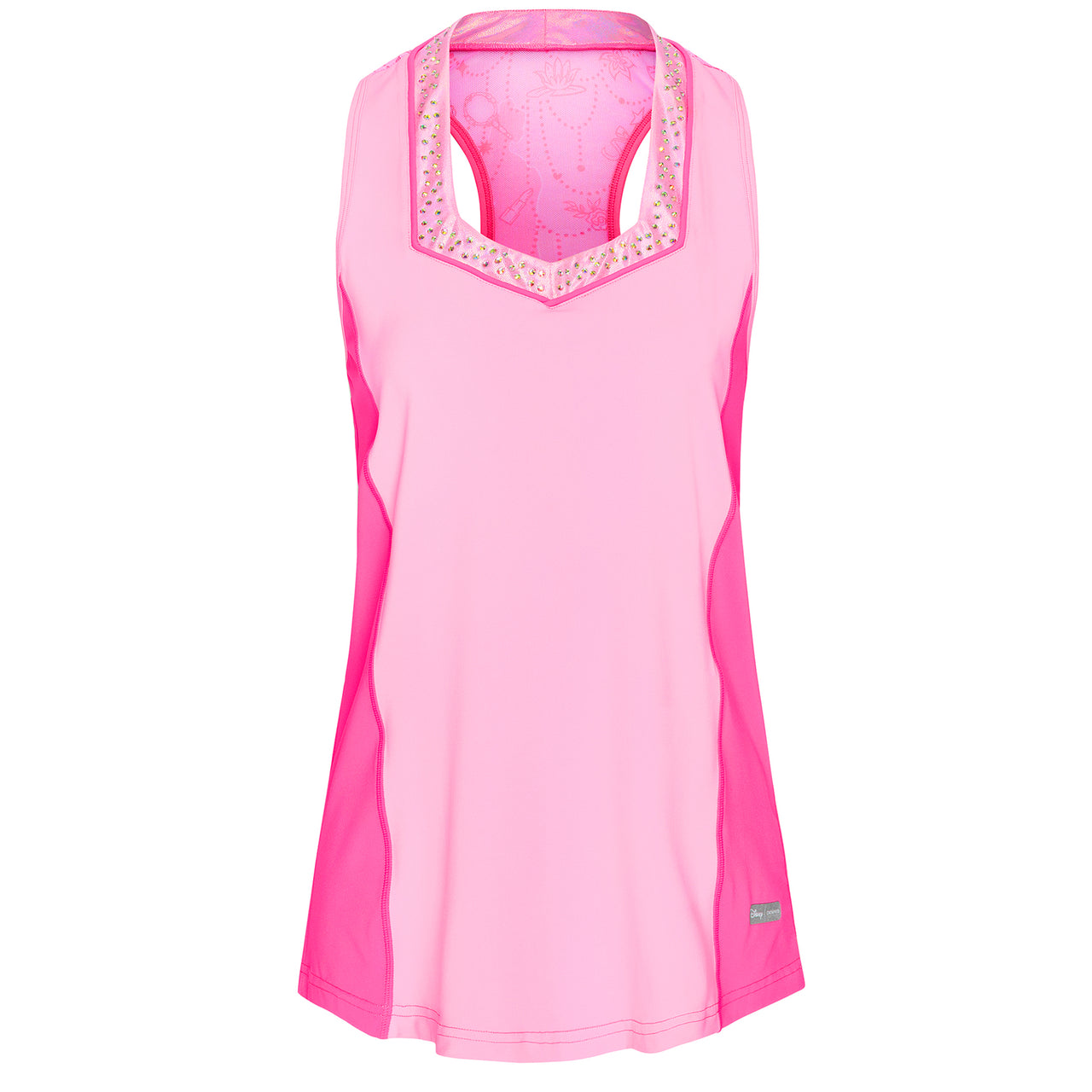 Disney Princess Icons Women's Flow Tank - Pink - Crowned Athletics