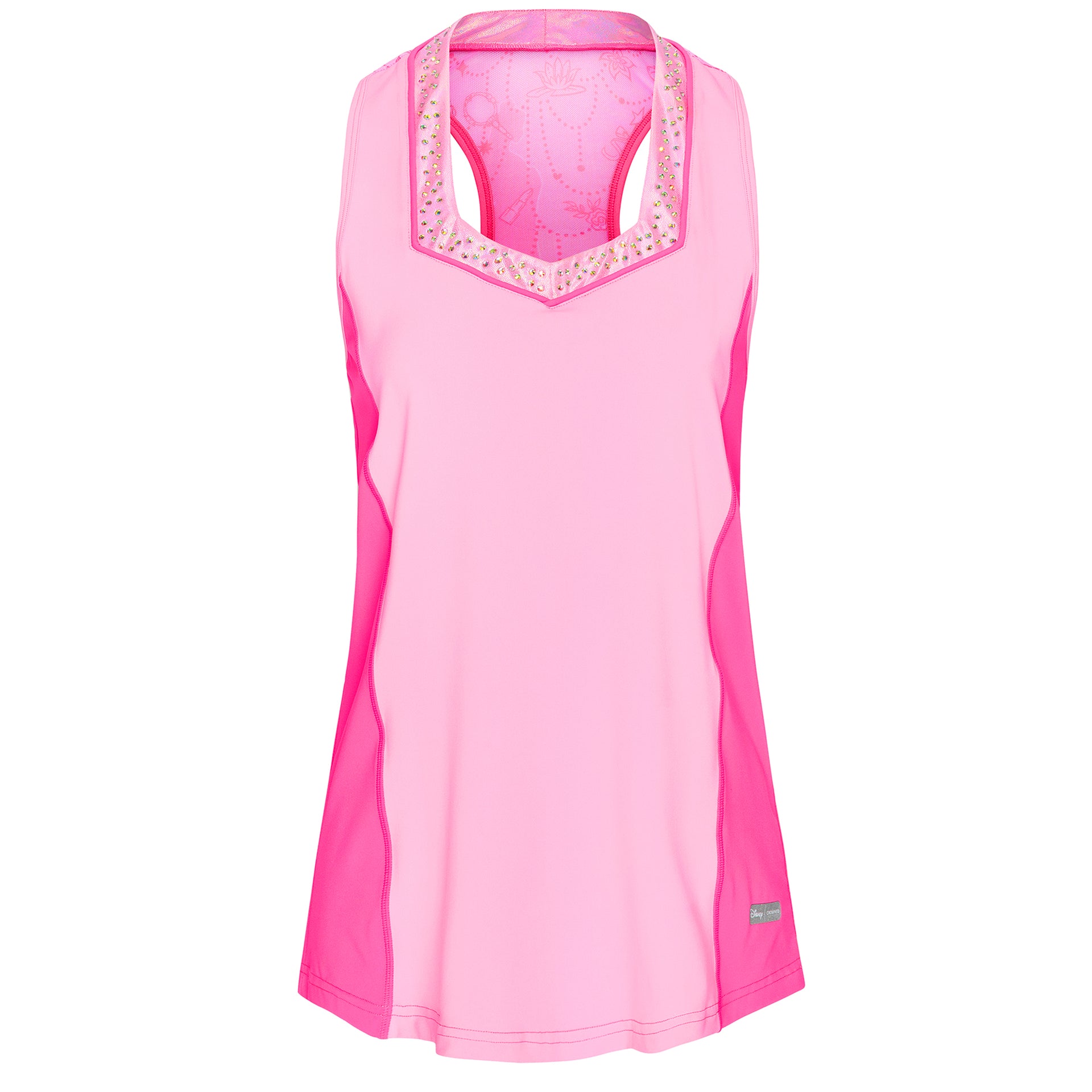 Disney Princess Icons Women's Flow Tank - Pink - Crowned Athletics