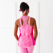 Disney Princess Icons Women's Flow Tank - Pink - Crowned Athletics