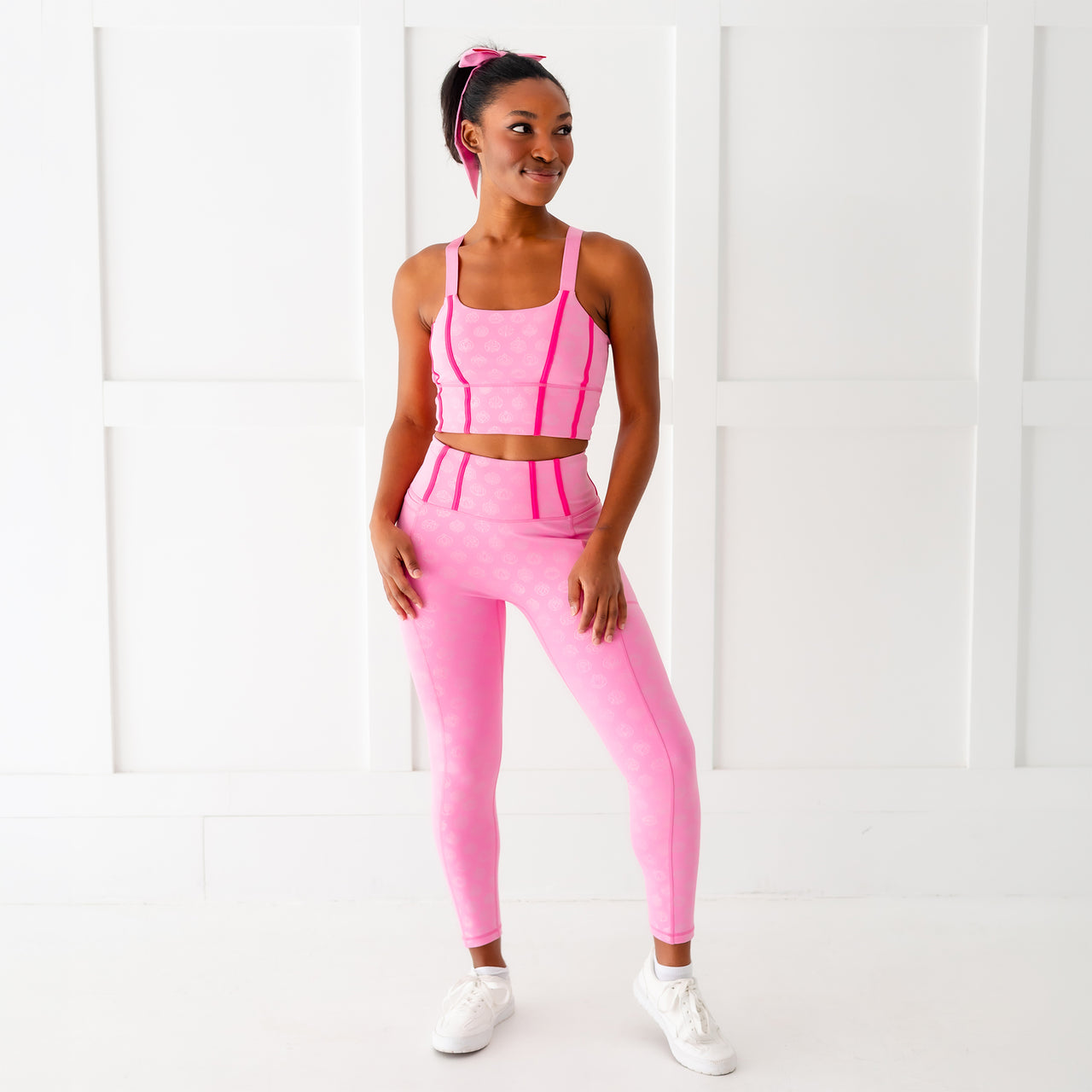 Disney Princess Icons Women's Leggings - Pink - Crowned Athletics