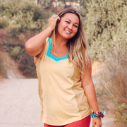 Brown Leaves Flow Tank Top - Crowned Athletics