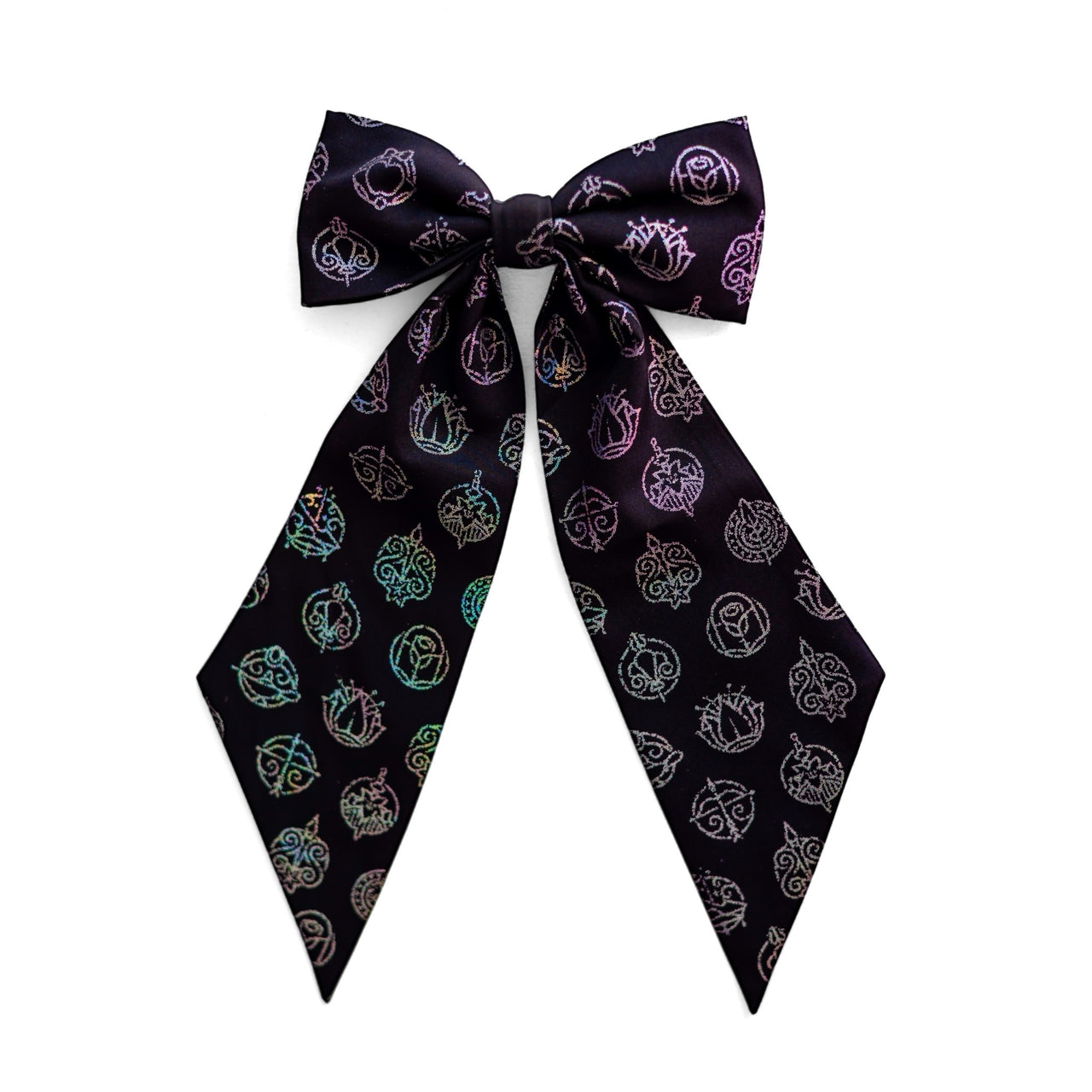 Disney Princess Icons Hair Bow - Black - Crowned Athletics
