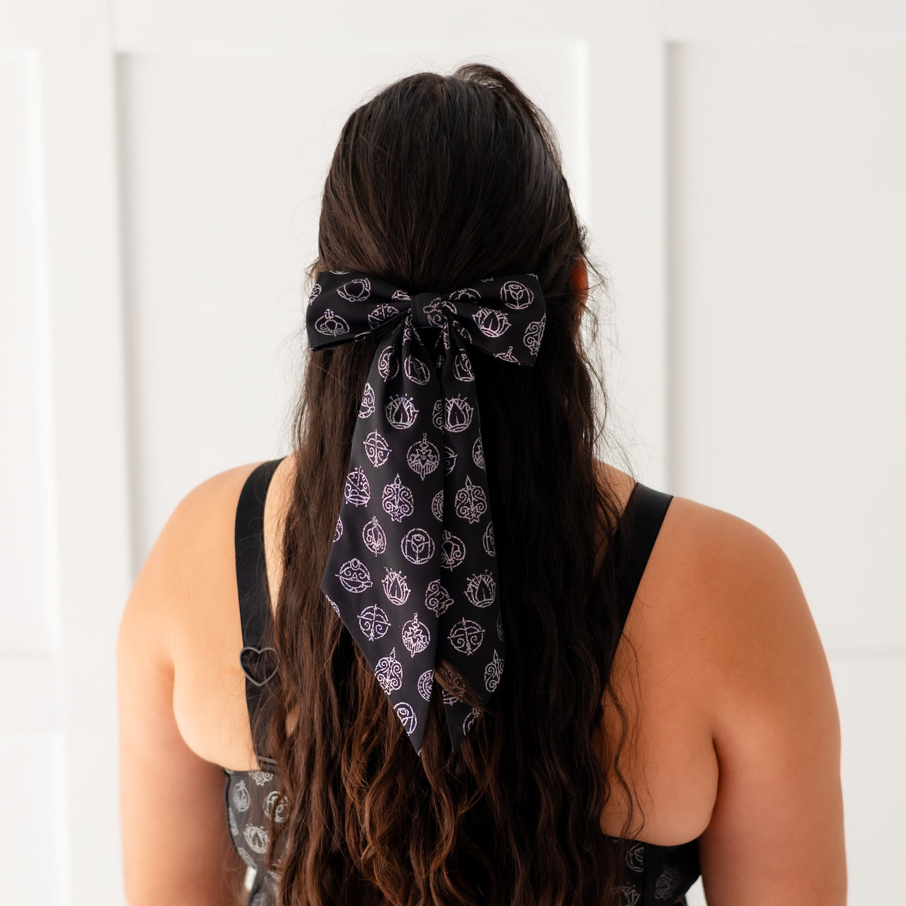 Disney Princess Icons Hair Bow - Black - Crowned Athletics