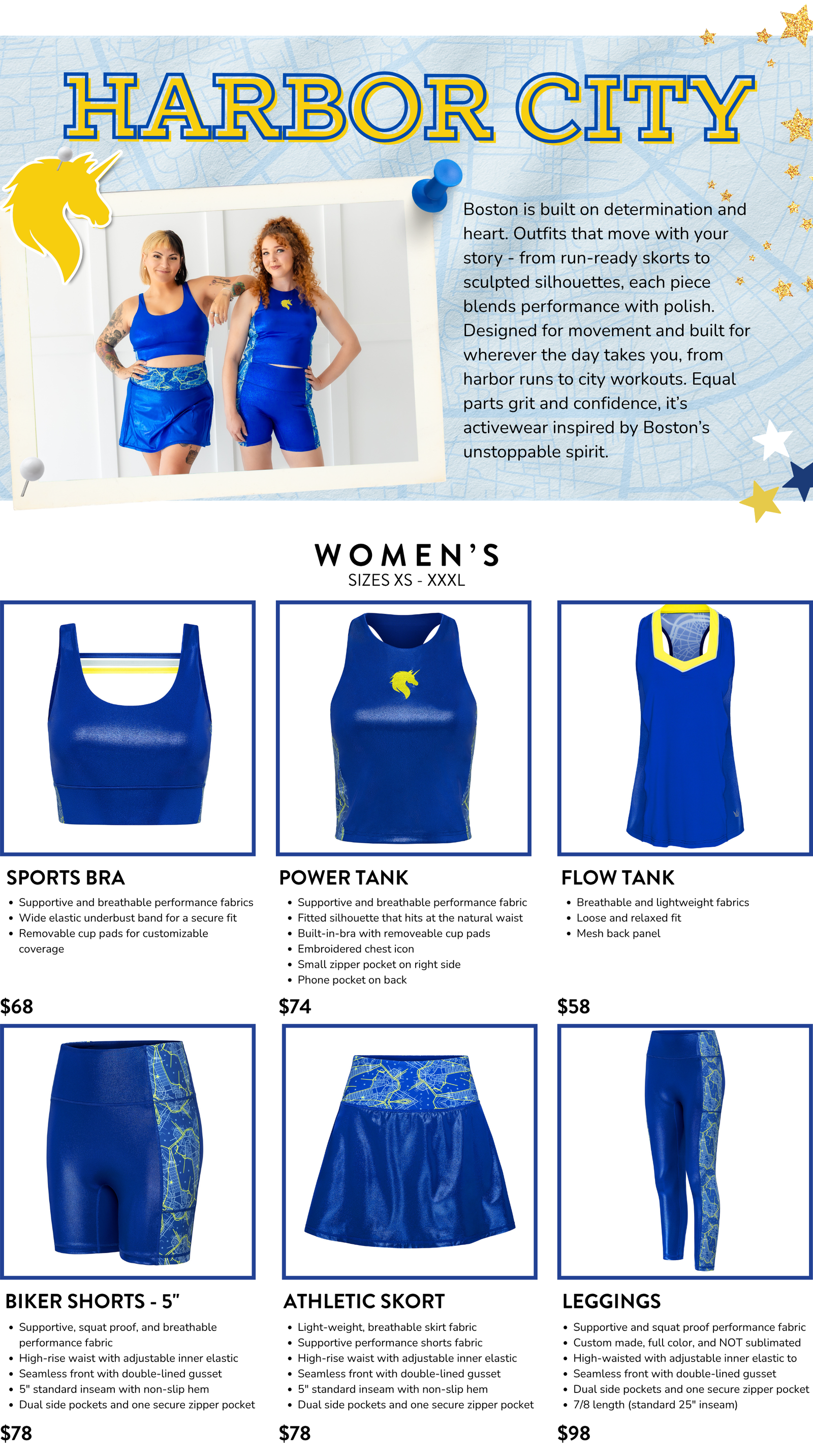 HARBOR & FOGGY CITY PRODUCT & SIZE GUIDE