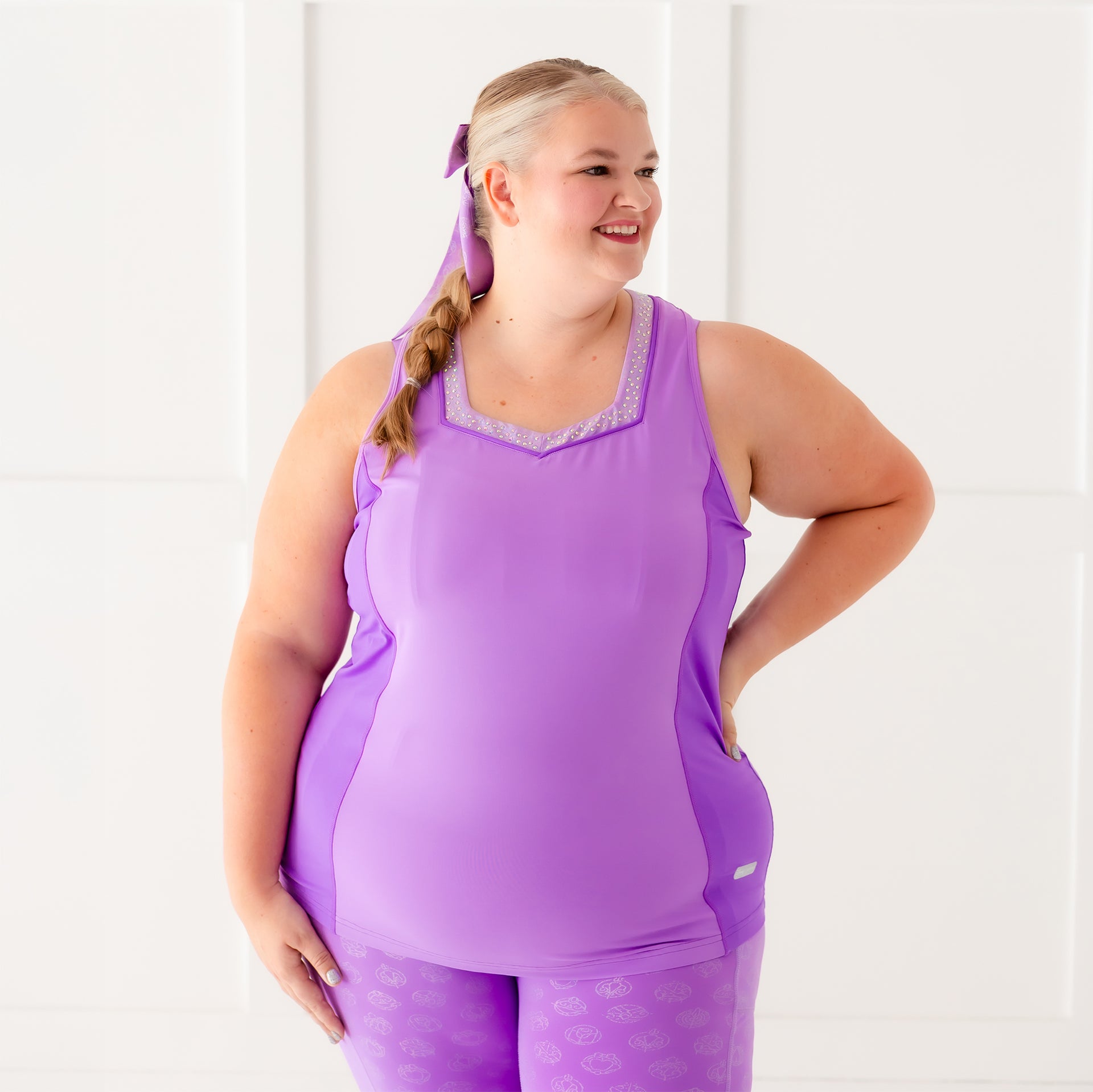 Disney Princess Icons Women's Flow Tank - Purple - Crowned Athletics