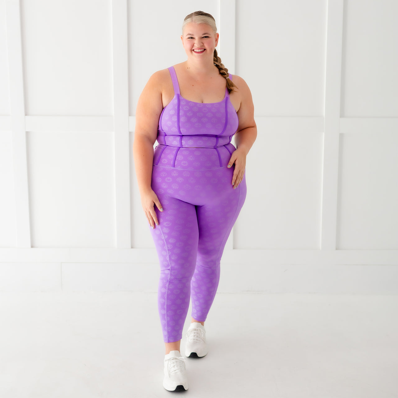 Disney Princess Icons Women's Leggings - Purple - Crowned Athletics