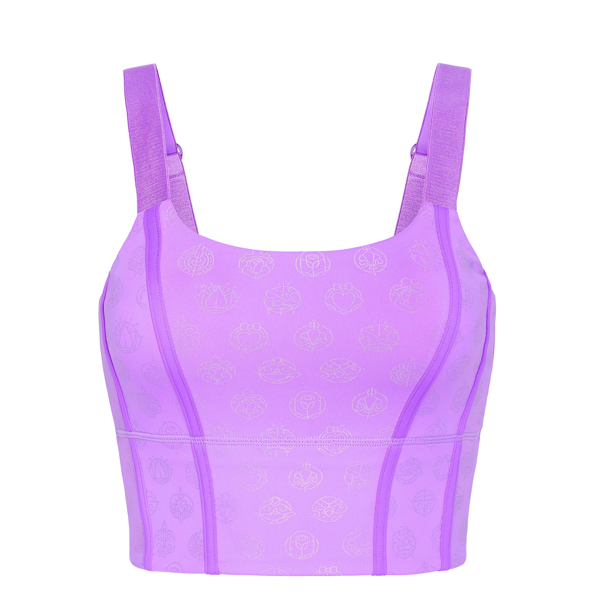 Disney Princess Icons Women's Long Sports Bra - Purple