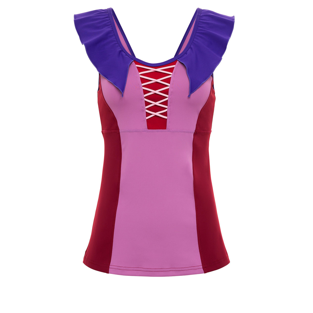 Dark Pink Ruffle Athletic Tank