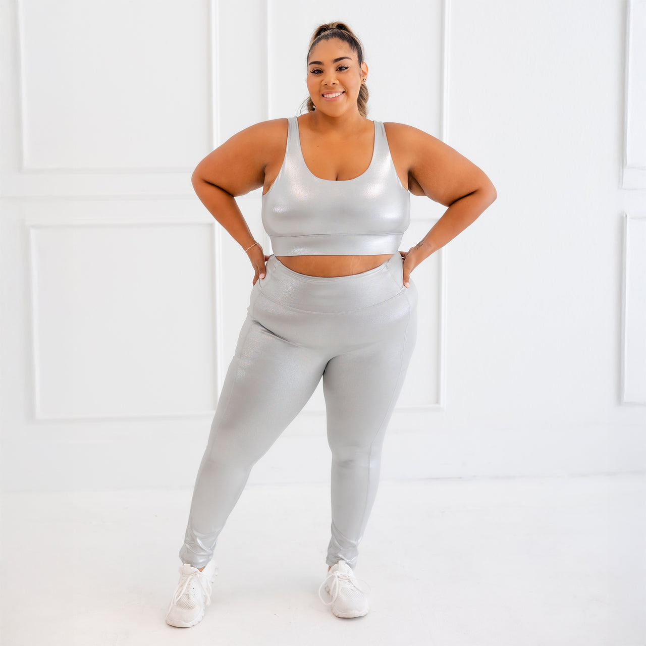 Silver Metal Leggings