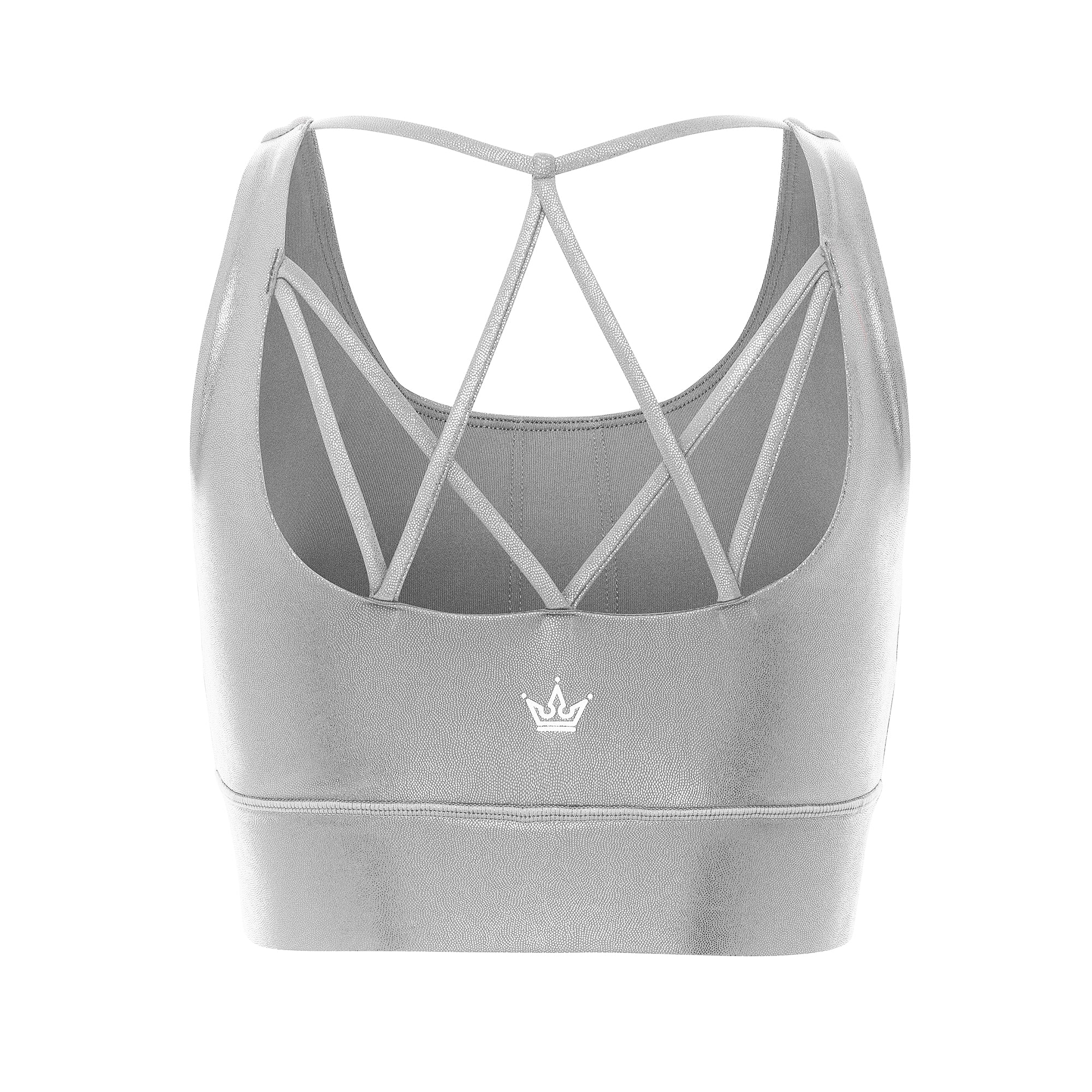 Silver Metal Sports Bra