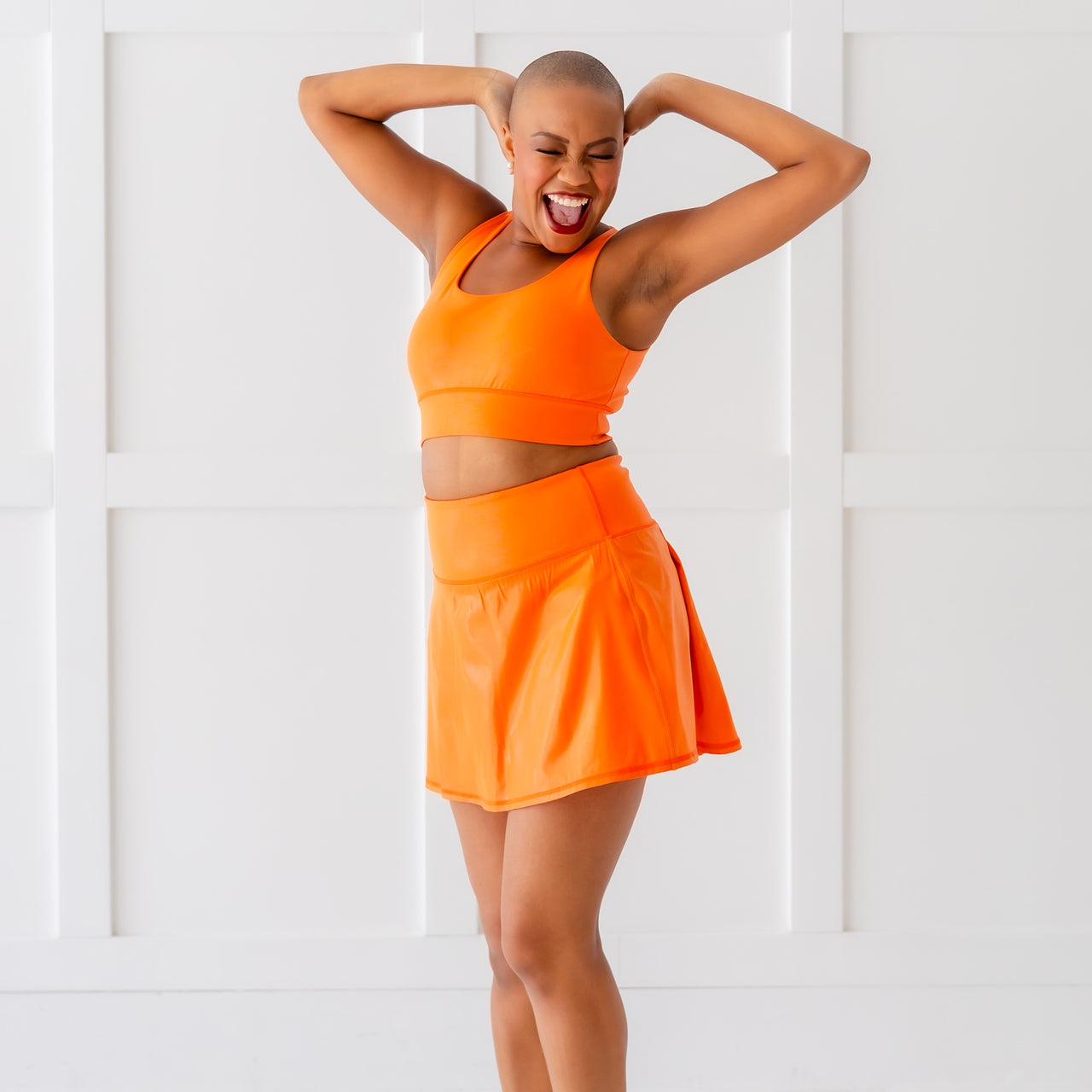 Vibrant Orange Women's Athletic Skort