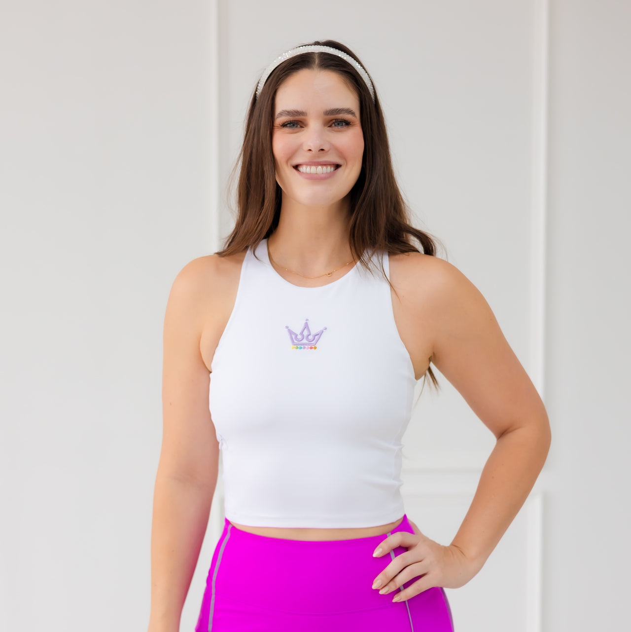 Crowned Power Tank - White