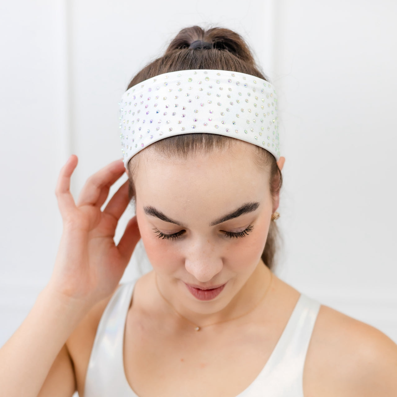 Pearl Prism Rhinestone Athletic Headband
