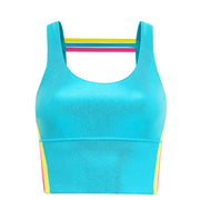 Workout Girl Long Sports Bra - Blue - Crowned Athletics