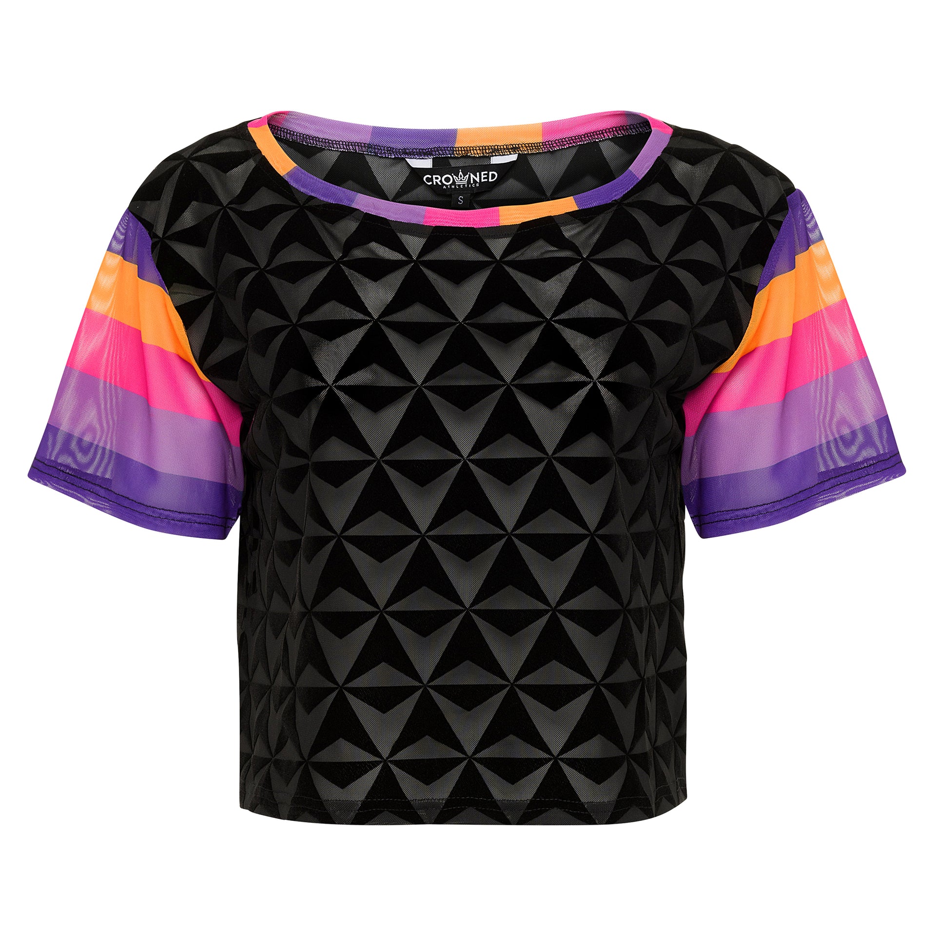 Retro Black Mesh Tee - Crowned Athletics
