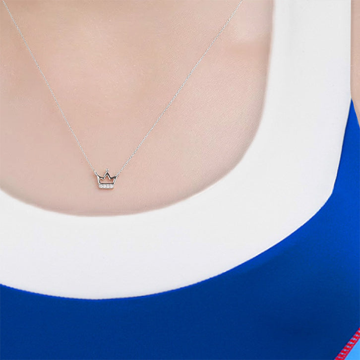 Crown Necklace - White Gold - Crowned Athletics