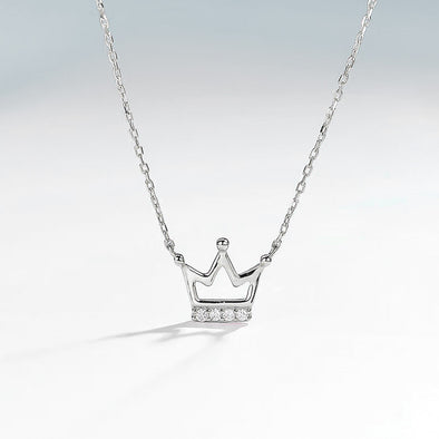 Crown Necklace - White Gold